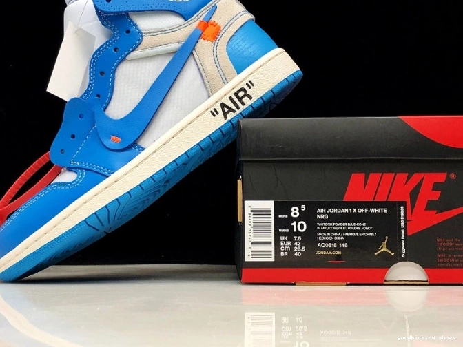 Off-White Jordan Powder Air AQ0818-148 UNC Blue 1 0723